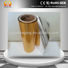 Brushed silver&glod metallized PET plastic film